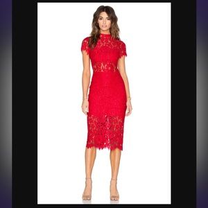 Alexis Leona Red Lace Sheath Dress